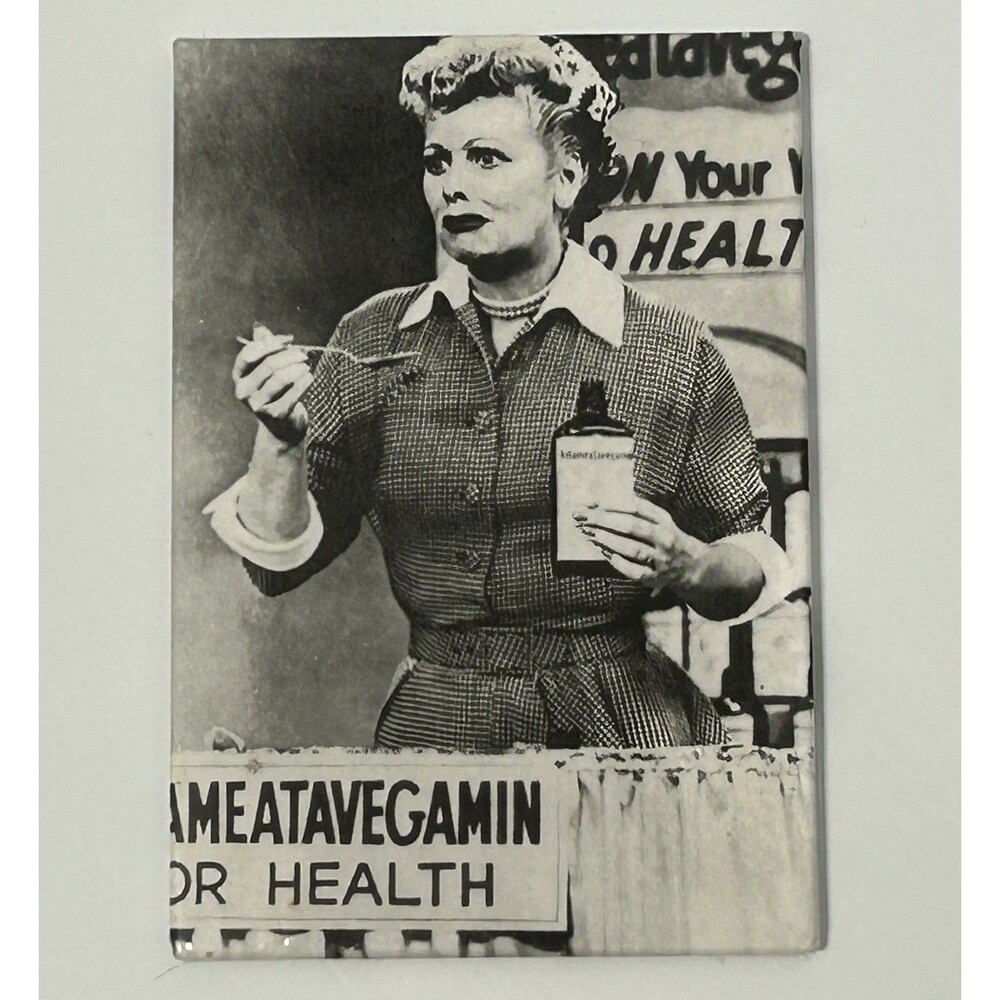 Vintage 1992 Lucy Lucille Ball Vitameatavegamin For Health I Love Lucy Magnet